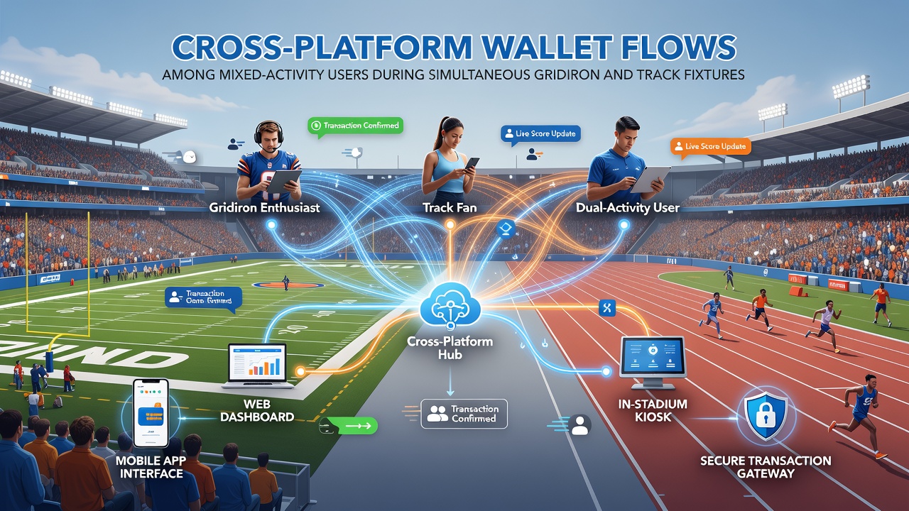 Transaction flow diagram illustrating wallet movements between gridiron and track betting modules