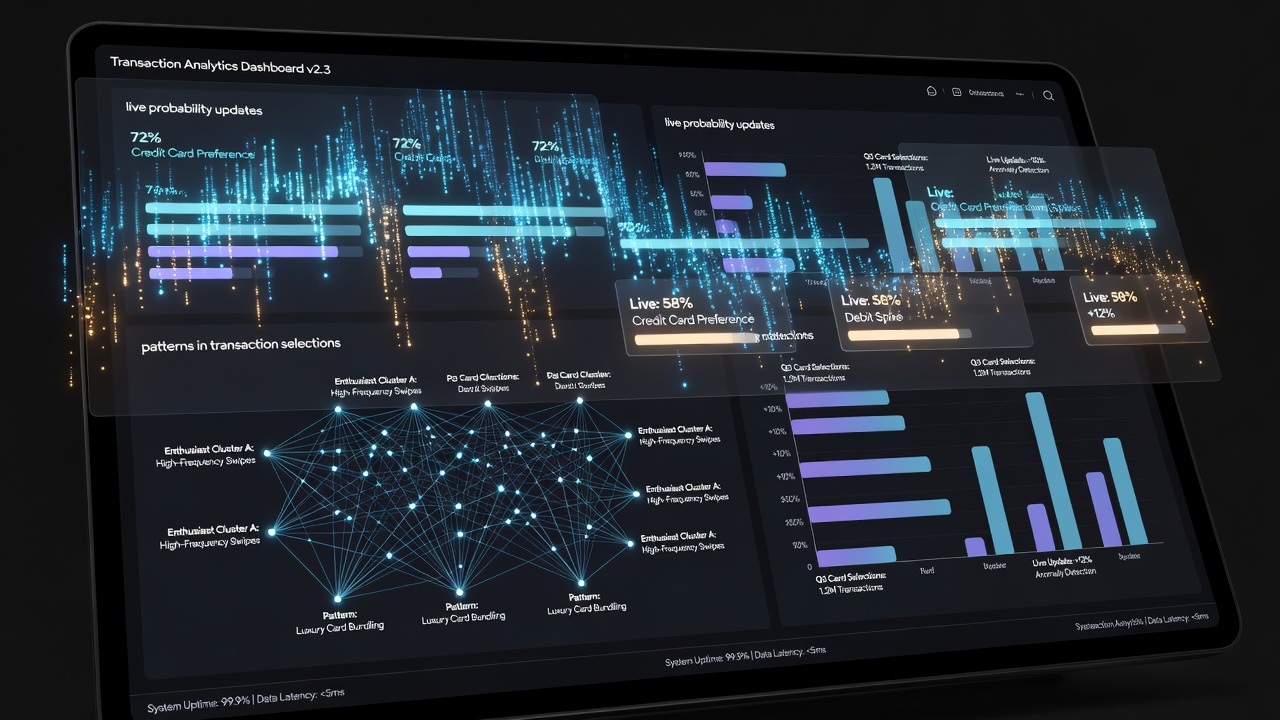 Data visualization of transaction patterns during simultaneous sports and track event probability updates